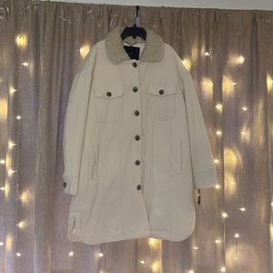 Lucky brand cream faux jacket